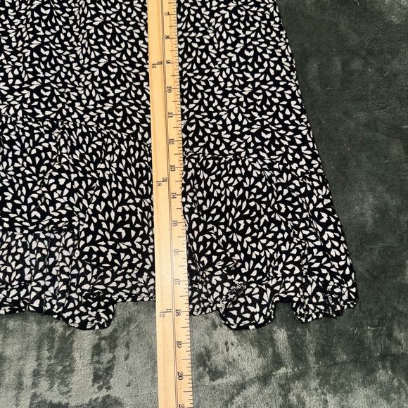 Arula Wrap Mini Skirt Women’s X Black White Floral Print Rayon Ruffle Hem Boho - Picture 7 of 8